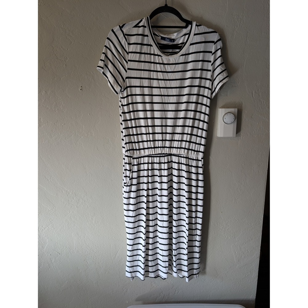 Simier Fariry Womens M Striped Midi Dress NWT Rayon Stretch w/ Pockets
